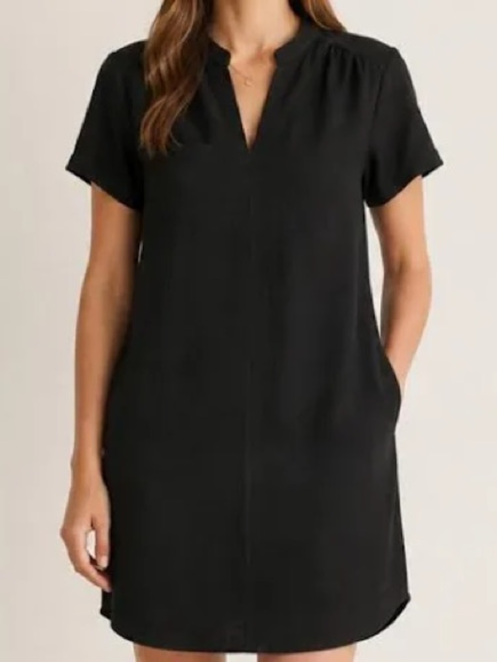 Lush black short sleeve shift dress